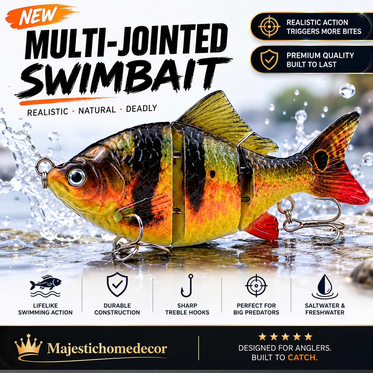 💥 Hyper-Realistic Multi-Jointed Bionic Swimbait | S-Curve Action Lure