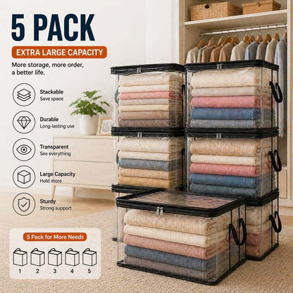 Heavy Duty Clear Storage Bags with Reinforced Handles 👍
