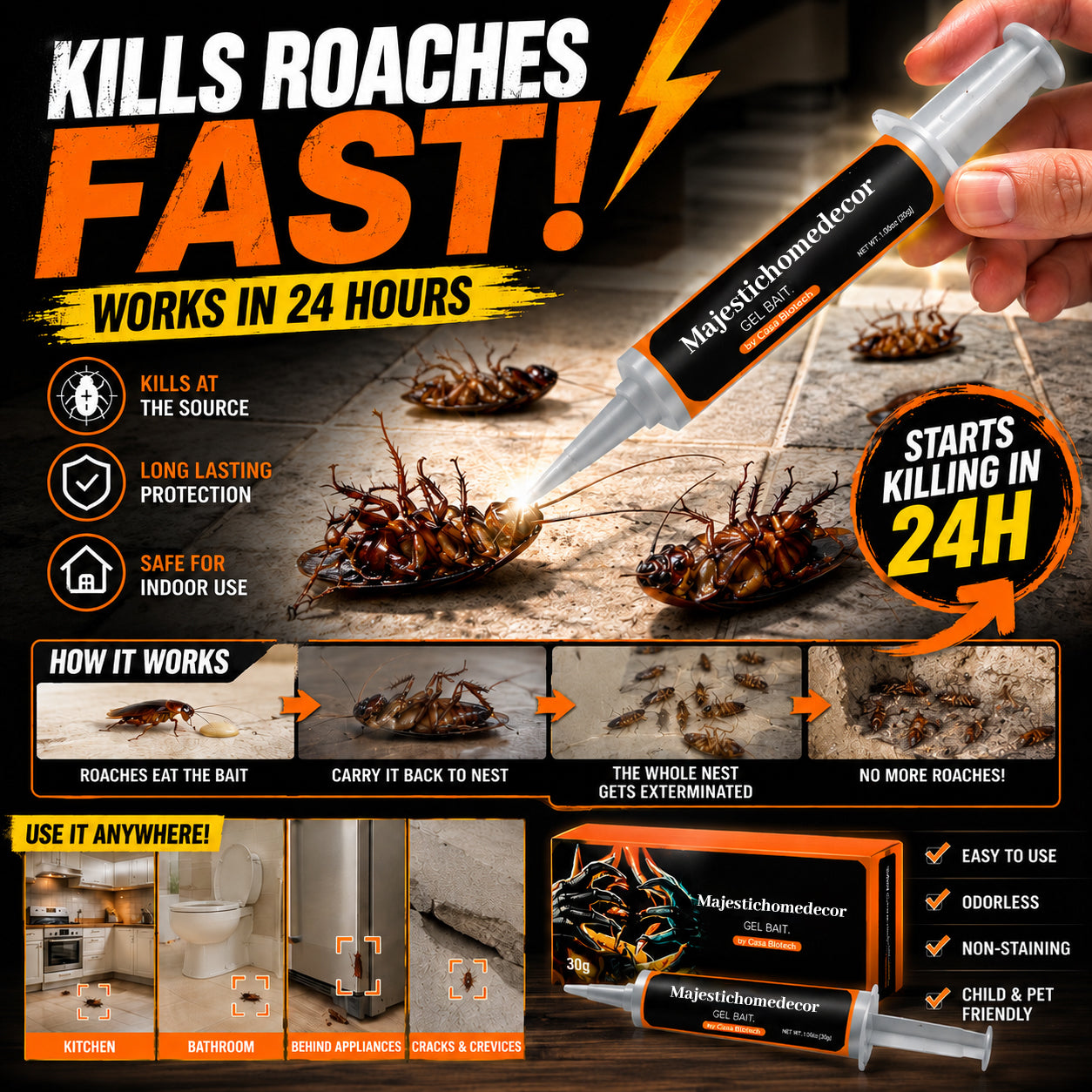 Fast-Acting Cockroach Gel Bait for Kitchens & Bathrooms（copy）