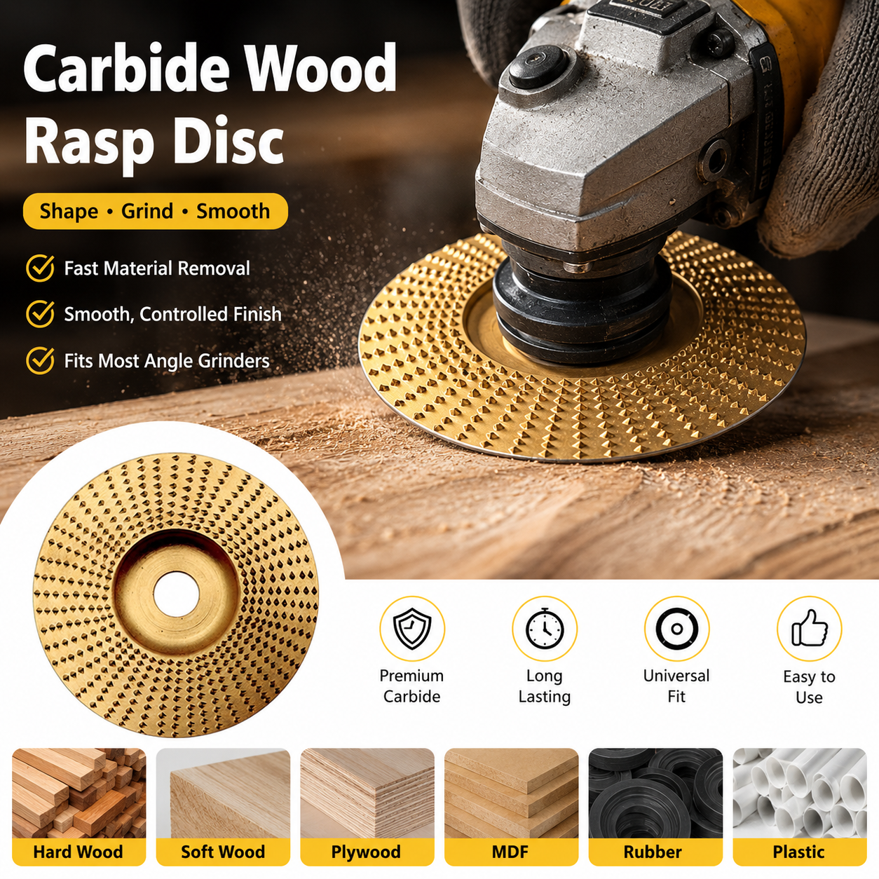 ⏰Limited Deal: Wood Carving Disc for Angle Grinder – Buy 1 Get 1 Free