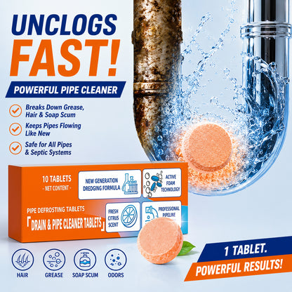 💥Foaming Drain Cleaner Tablets — Active Oxygen | Eliminates Drain Pests | No Bleach, No Lye, Pipe-Safe