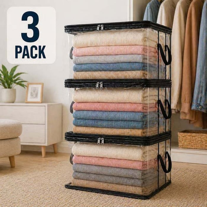Heavy Duty Clear Storage Bags with Reinforced Handles 👍