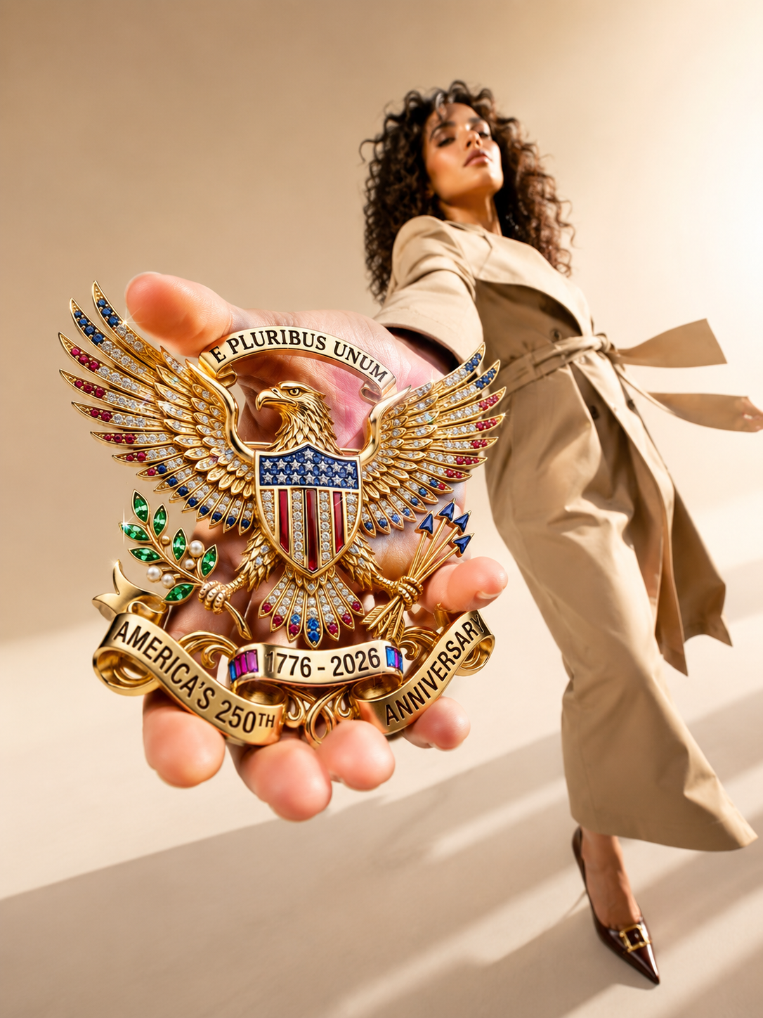 US 250th Anniversary Brooch Pin