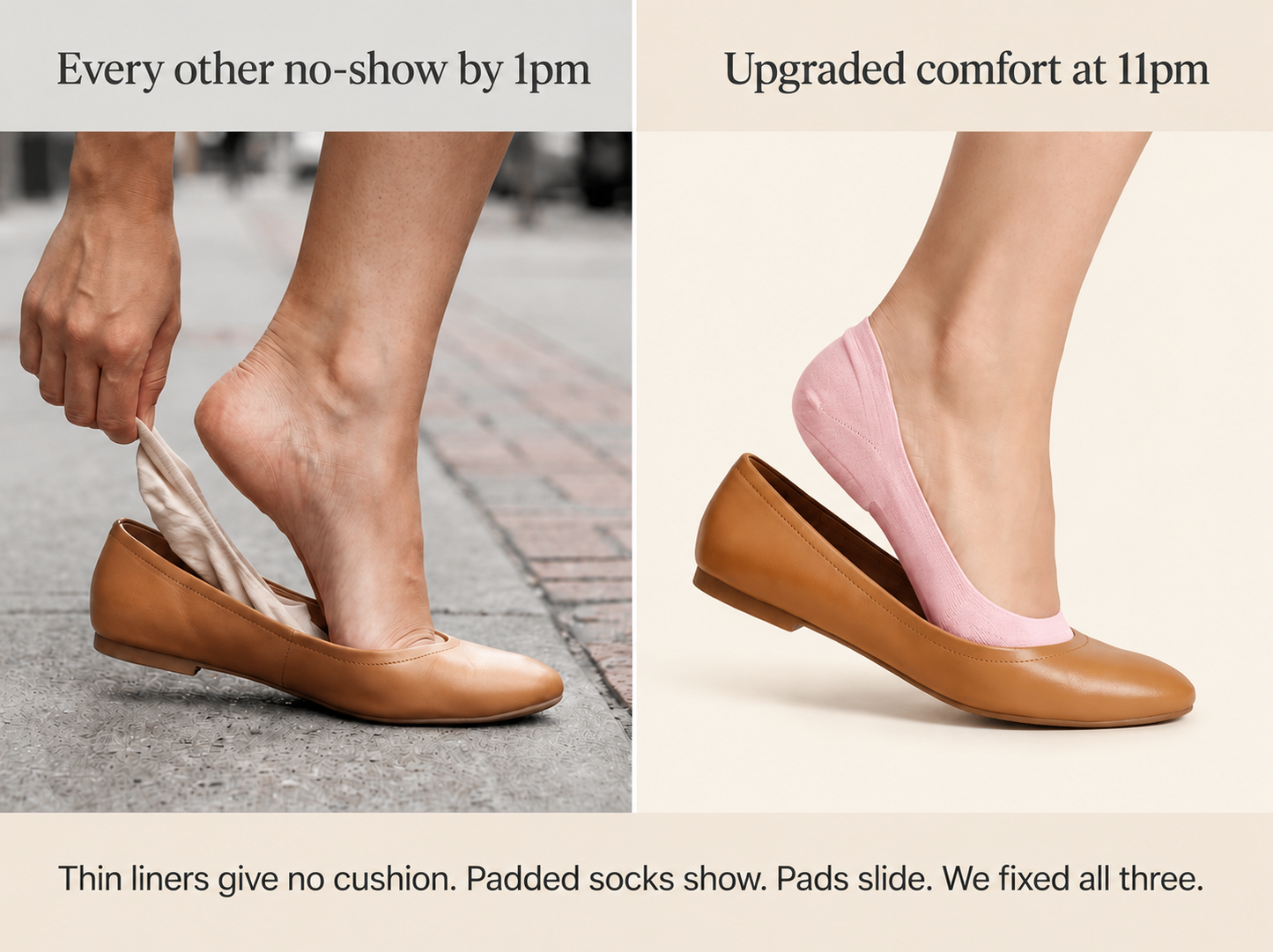 Cushioned No-Show Socks — Invisible & Non-Slip