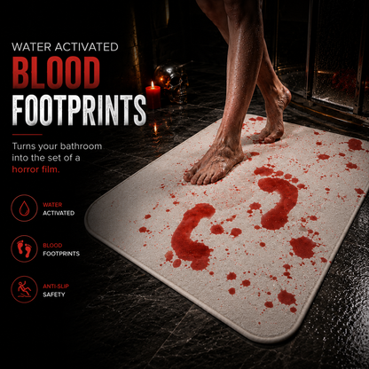 Water-Activated Bloody Bath Mat — Halloween Horror Decor