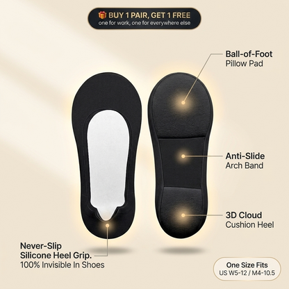 Cushioned No-Show Socks — Invisible & Non-Slip