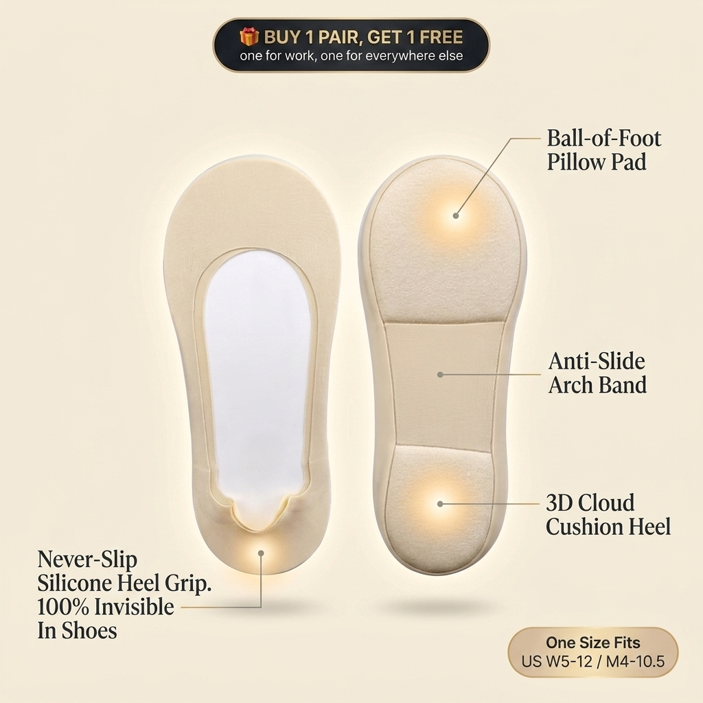 Cushioned No-Show Socks — Invisible & Non-Slip
