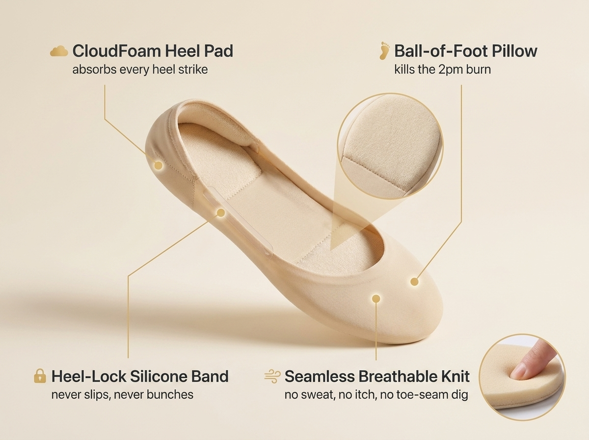 Cushioned No-Show Socks — Invisible & Non-Slip